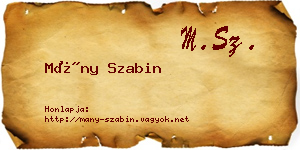 Mány Szabin névjegykártya